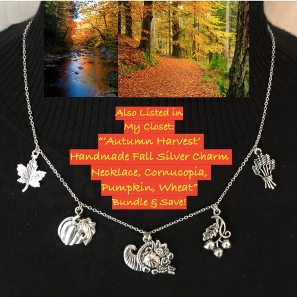 “All Hallows Eve" Handmade Silver Halloween Charm Necklace Haunted House Pumpkin - Picture 15 of 15